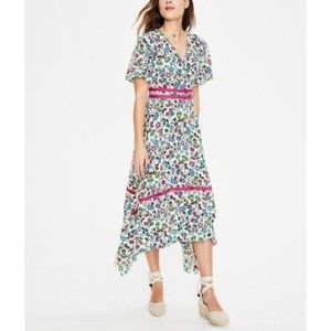 NWT Bodeb Holly Hanky Hem Midi Dress 18 Tall